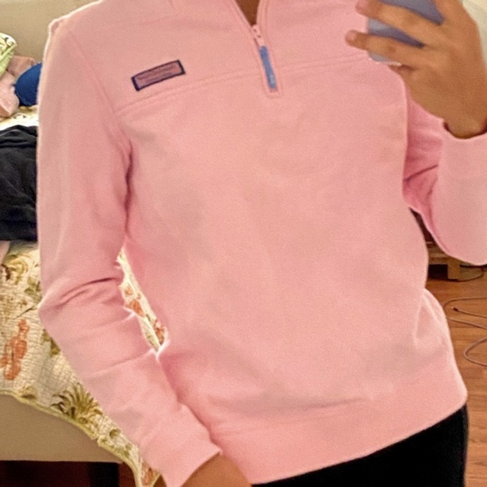 Vineyard Vines 1/4 zip pink pullover sweater